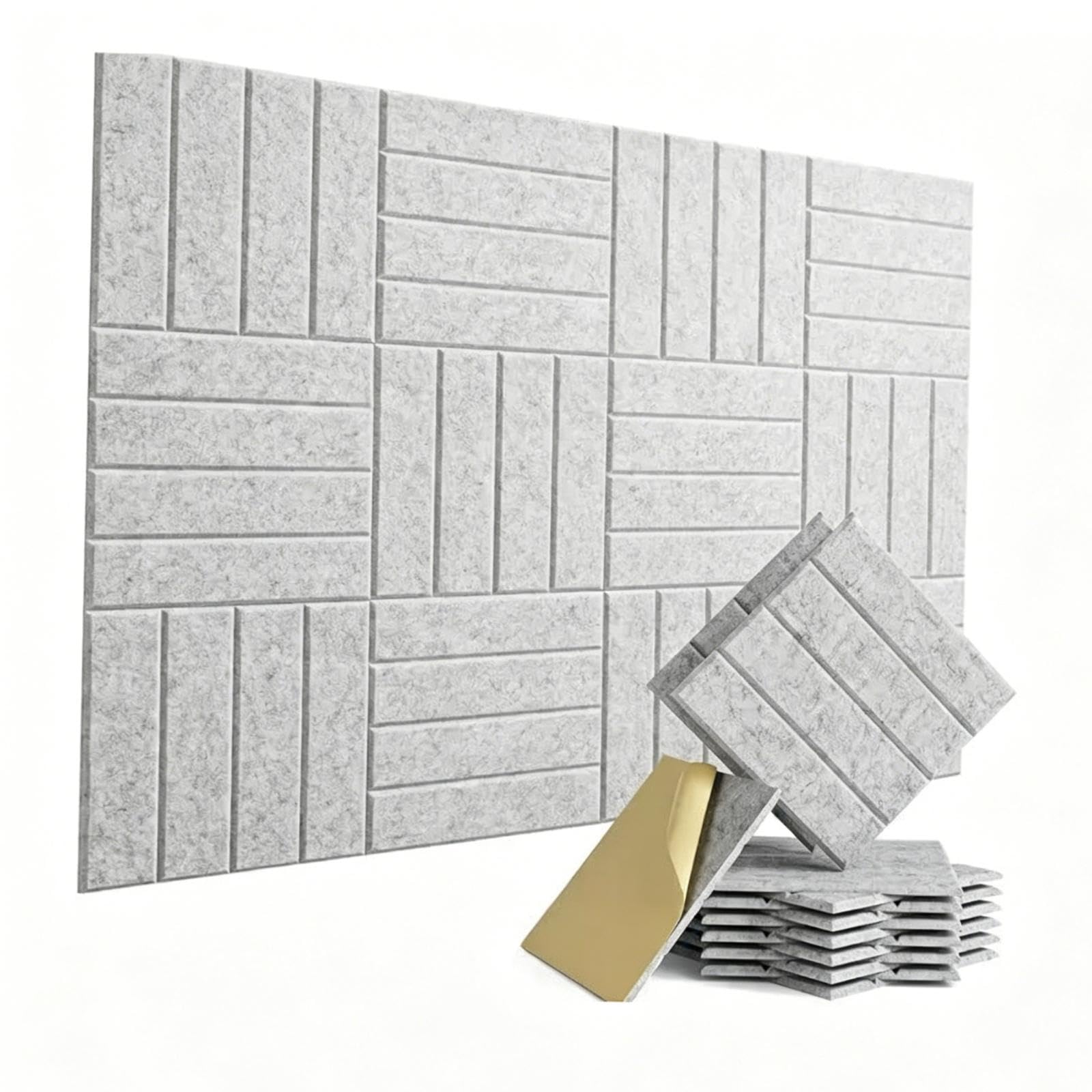 20 Pannelli Fonoassorbenti Decorativi, Pannelli Murali Fonoassorbenti E Insonorizzati per Ufficio, Grigio Chiaro