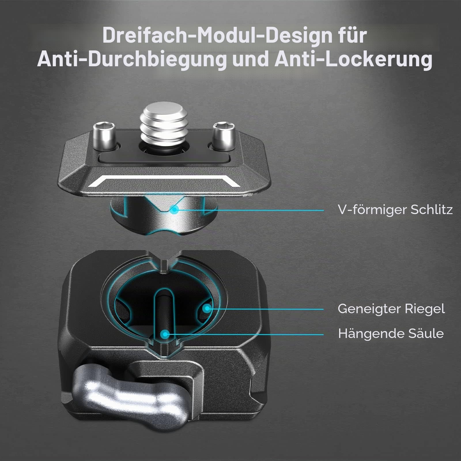 SMALLRIG HawkLock Mini-Schnellwechselplatte mit 1/4-Zoll-Schraube, Drop-in QR-Platte für Canon für Sony, für Stativ, Einbeinstativ, Camcorder, LED-Licht, Action-Kamera, Monitor – 3513C