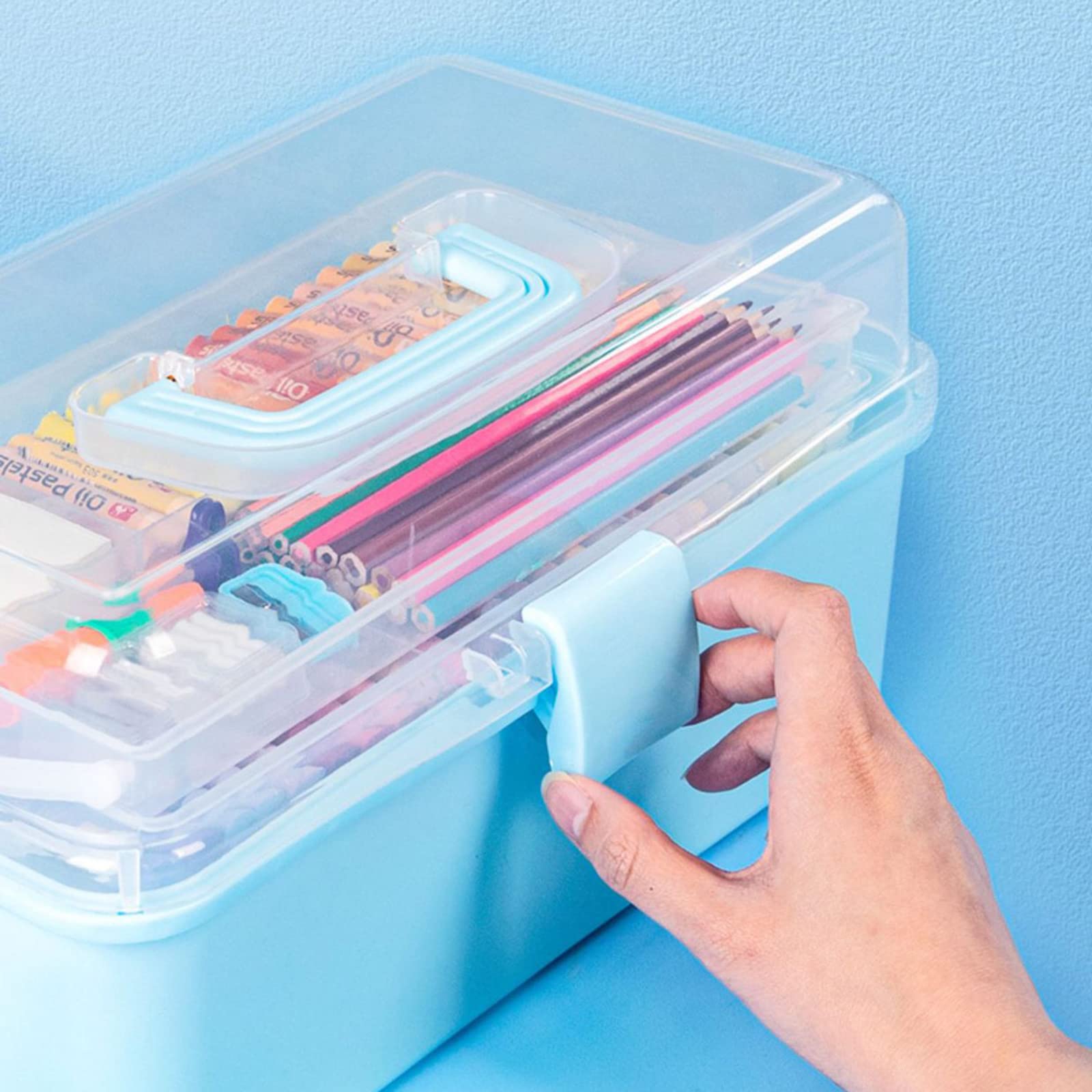 Amazon | atcdfuw ポータブル収納ボックス 3層プラスチック収納ケース