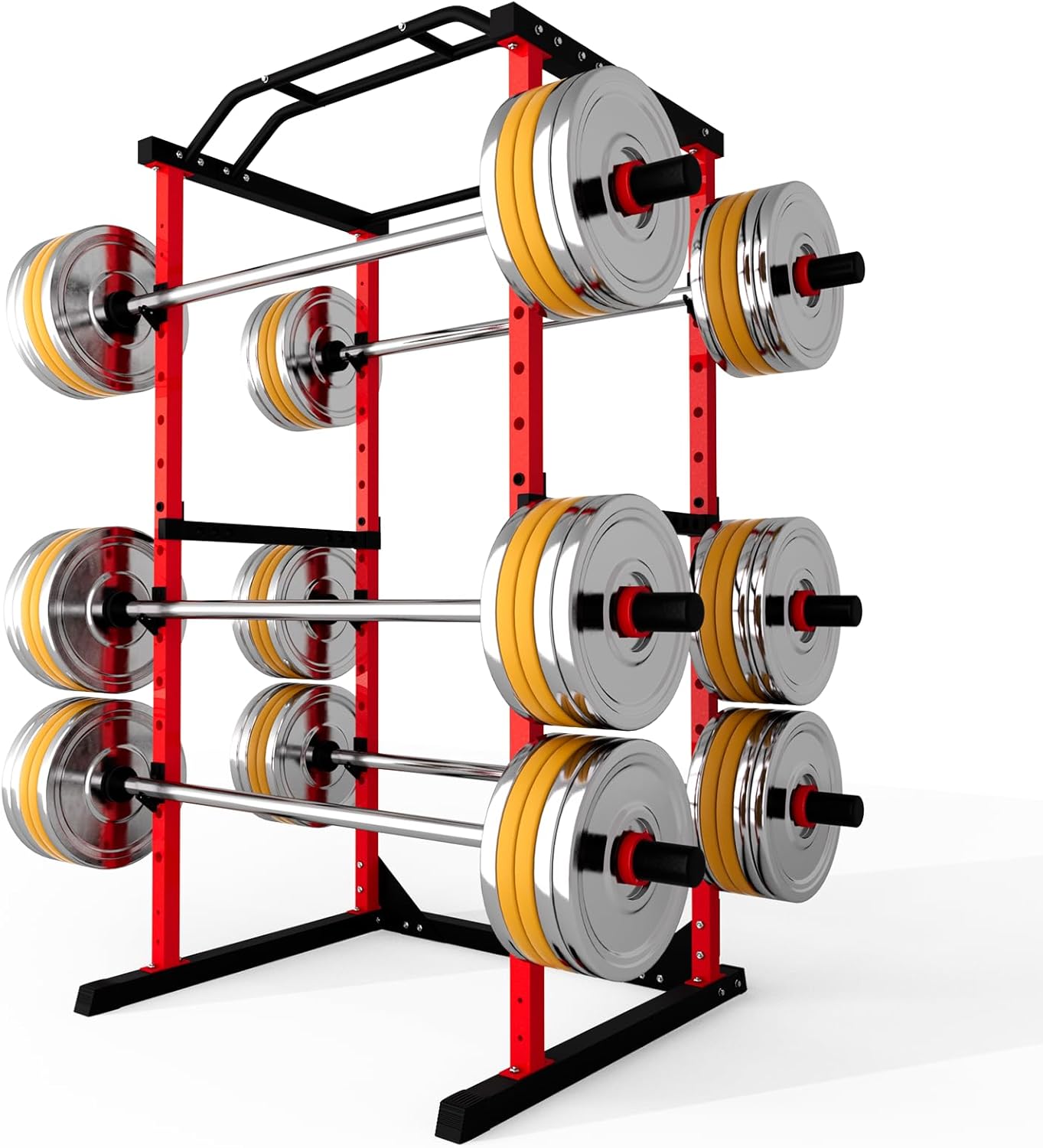 BLUEIAN1800 LBS Power Cage Squat Rack, Multi-Functional Squat Rack for Home Gym, Alloy Steel Power Rack with Pull-up Bar J-Hooks Dip Bars, Power Rack for Home Gym Bench Press Squat Pull Up