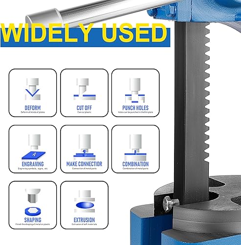 Miniatura 6 de Vohala Prensa manual de árbol de 2 toneladas, prensa de escritorio de hierro fundido, herramienta de prensa de eje de metal resistente, con altura