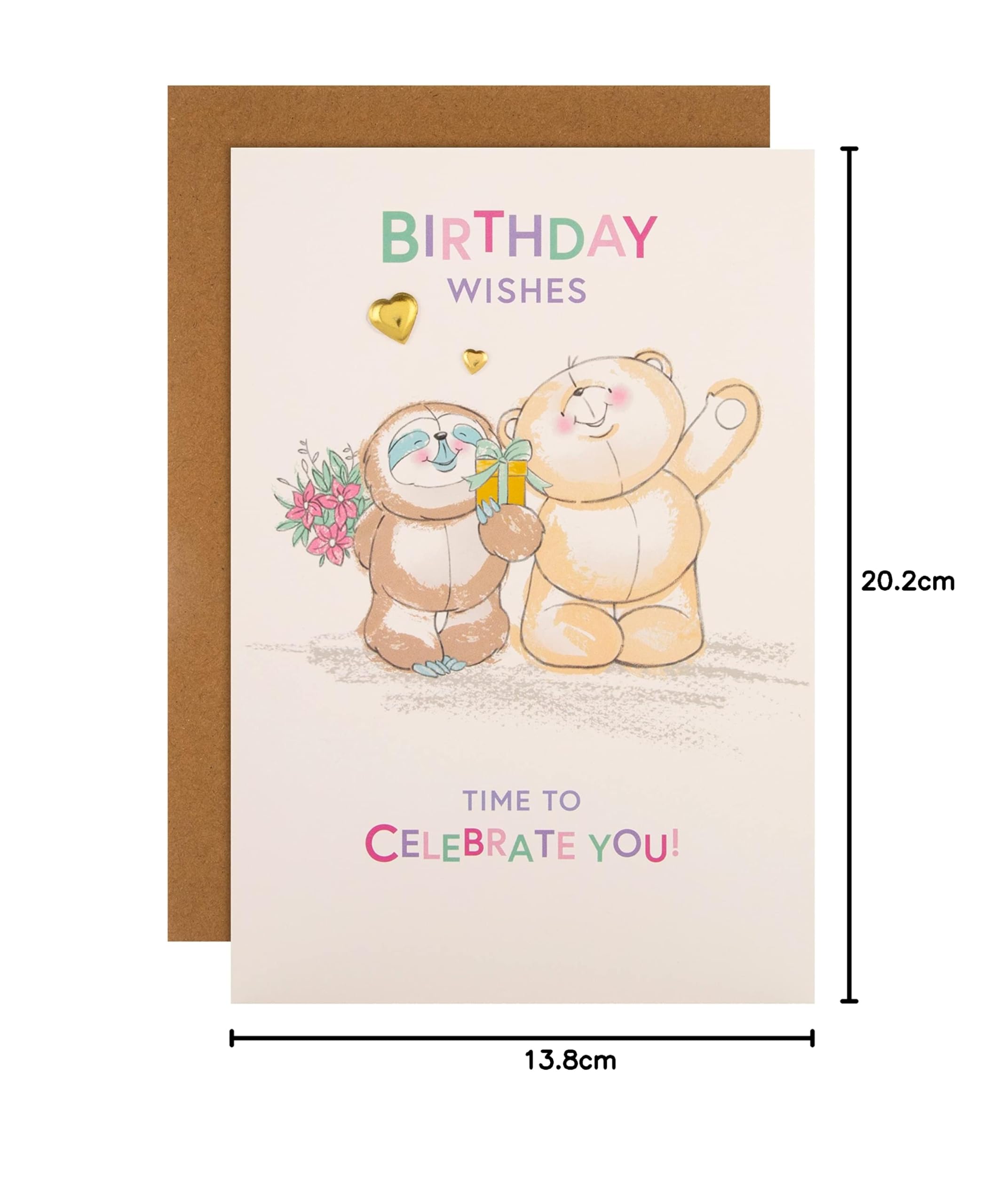 Hallmark Biglietto Auguri Compleanno Donna - Palloncini Rosa E Oro, 13,7x13,7 Cm