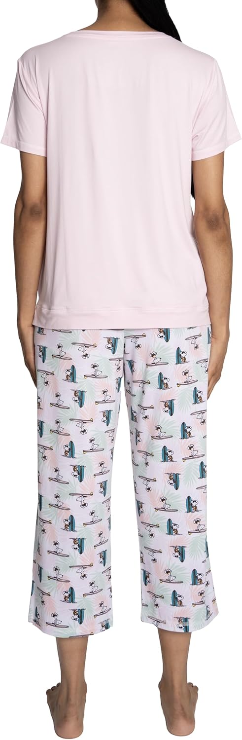 Peanuts womens Tee and Capri 2pc Pj Set - Image 4