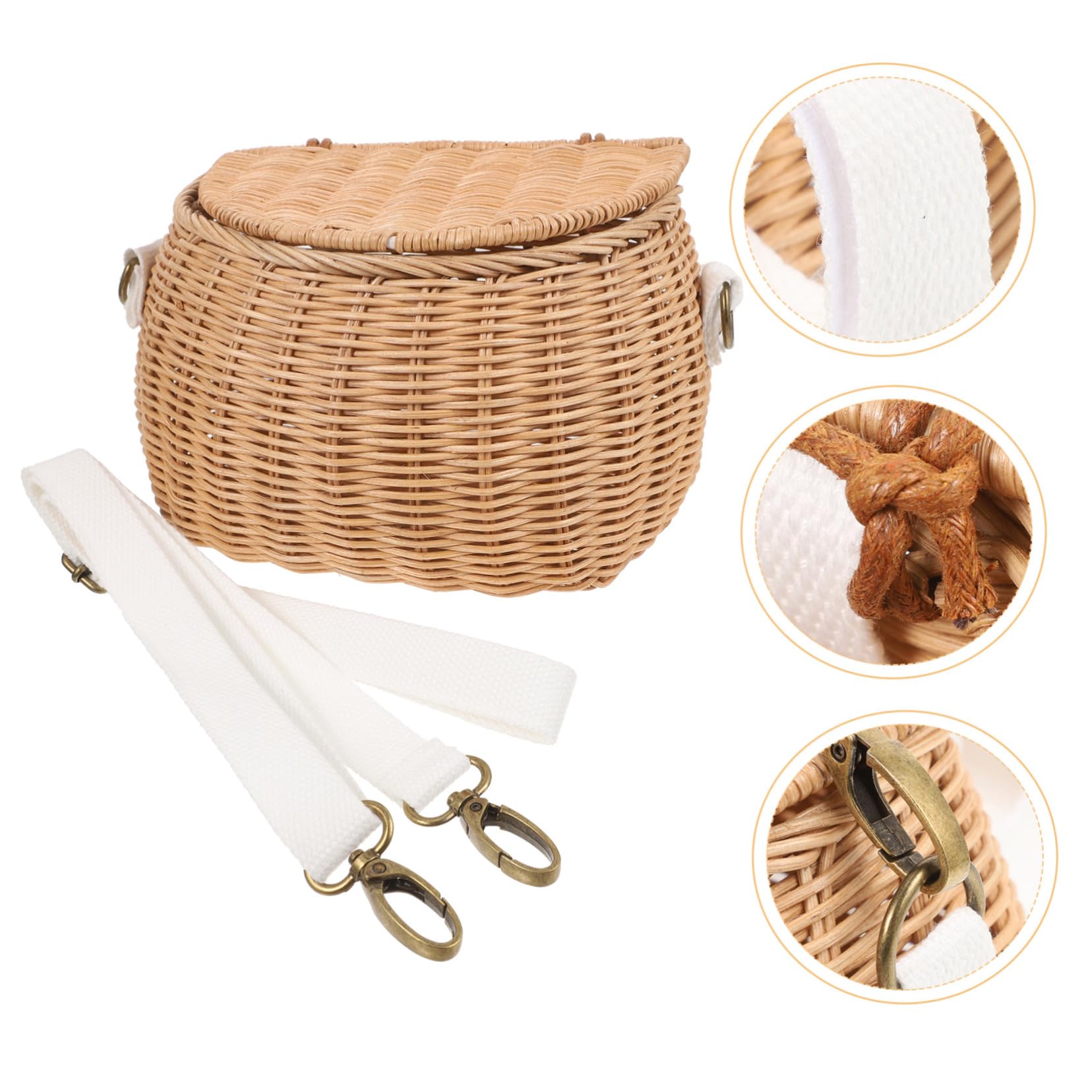 Panier de Vélo en Rotin pour Garçon et Filles Couleur Jaune Panier de Rangement Sûr et Résistant Accessoire Pratique pour Vélo Adapté pour Serviettes et Gobelets