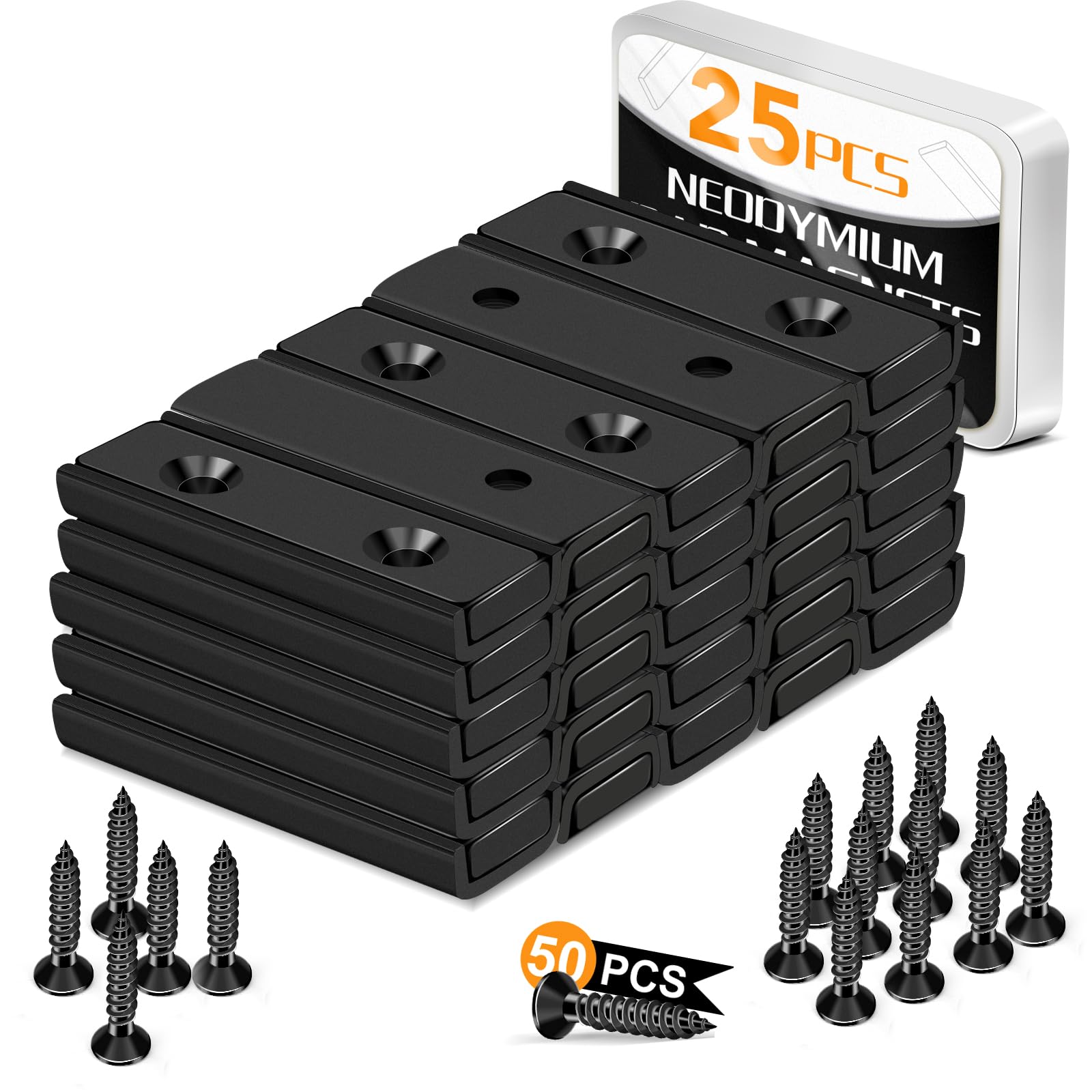 TRYMAG Bar Magnets, 80Lbs 15 Pack Countersunk Hole Magnet with Screw — Amazon image 14