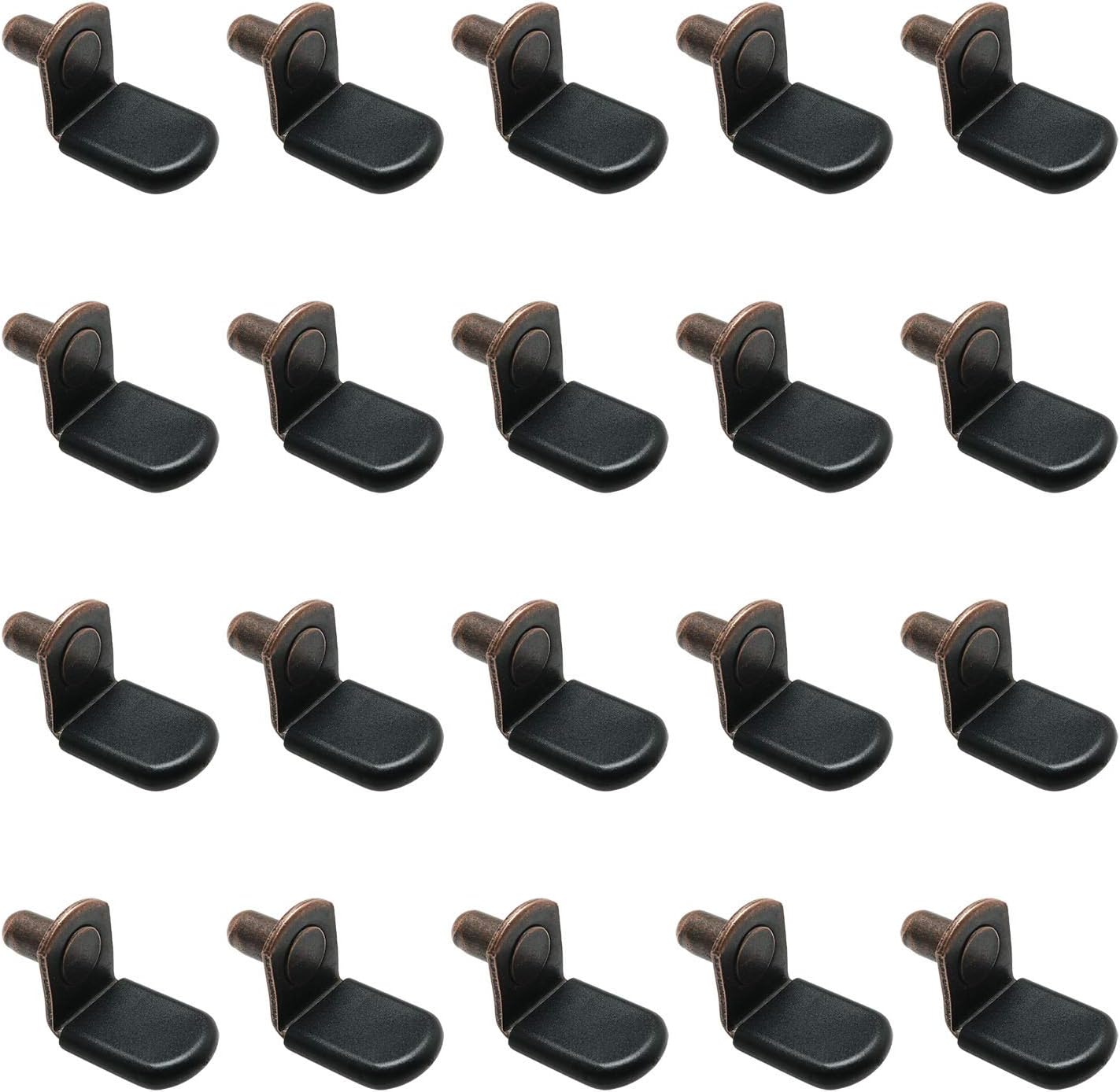 20pcs Shelf Support Peg, 6mm L-Shaped Support, Furniture Cabinet Shelf, Bracket Pegs with Sleeve, Antique Bronze
