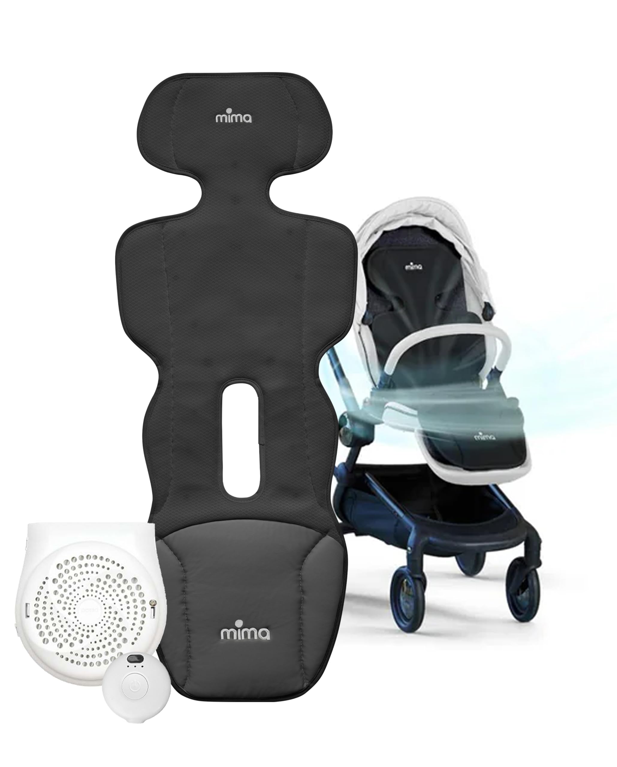 Mima Cuscino Universale con Ventilatore per Passeggino FLO Lollipop | Materassino Traspirante con Aerazione Attiva per Bebè | Protezione dal Calore in Primavera, Estate e Climi Caldi