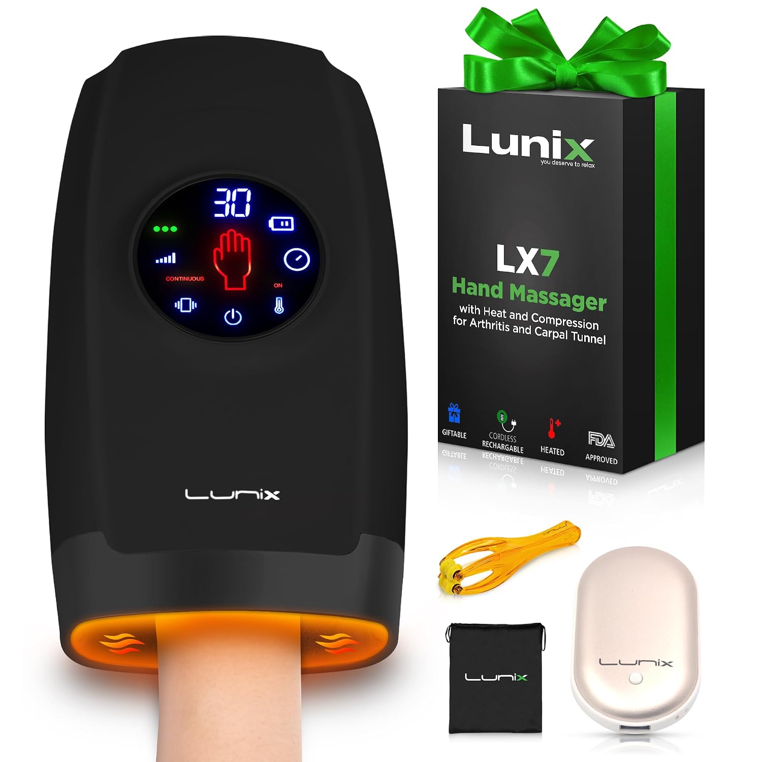 Lunix LX7 Touchscreen Electric Hand Massager w/Compression, 4 Levels Pressure Point Therapy Massager for Arthritis, Pain R... - Review, Price and Buying Guide