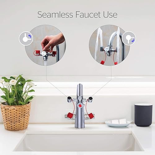 Miniatura 2 de Kit de lavado de ojos  Accesorio de fregadero de emergencia montado en grifo  1 estación de lavado de ojos de flujo continuo, 4 adaptadores comunes