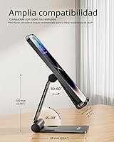 Vista 2 de Nulaxy Soporte plegable doble para teléfono celular, totalmente ajustable, plegable, soporte para teléfono de escritorio, base compatible con iPhone