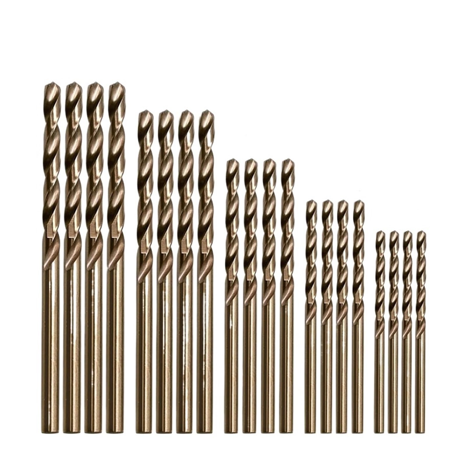 Brocas HSS de cobalto M35, 10/20/50 Uds., for perforación acero inoxidable | Brocas de cobalto con mango recto for mecanizado de metales duros y acero inoxidable(20pcs)