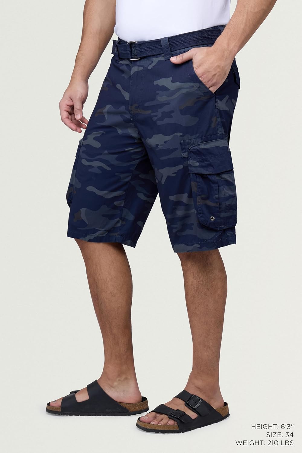X RAY RAW X Mens Belted Cargo Shorts, Relaxed Fit Casual Knee Length Cargo Shorts for Men (Big and Tall Shorts for Men) - Image 4