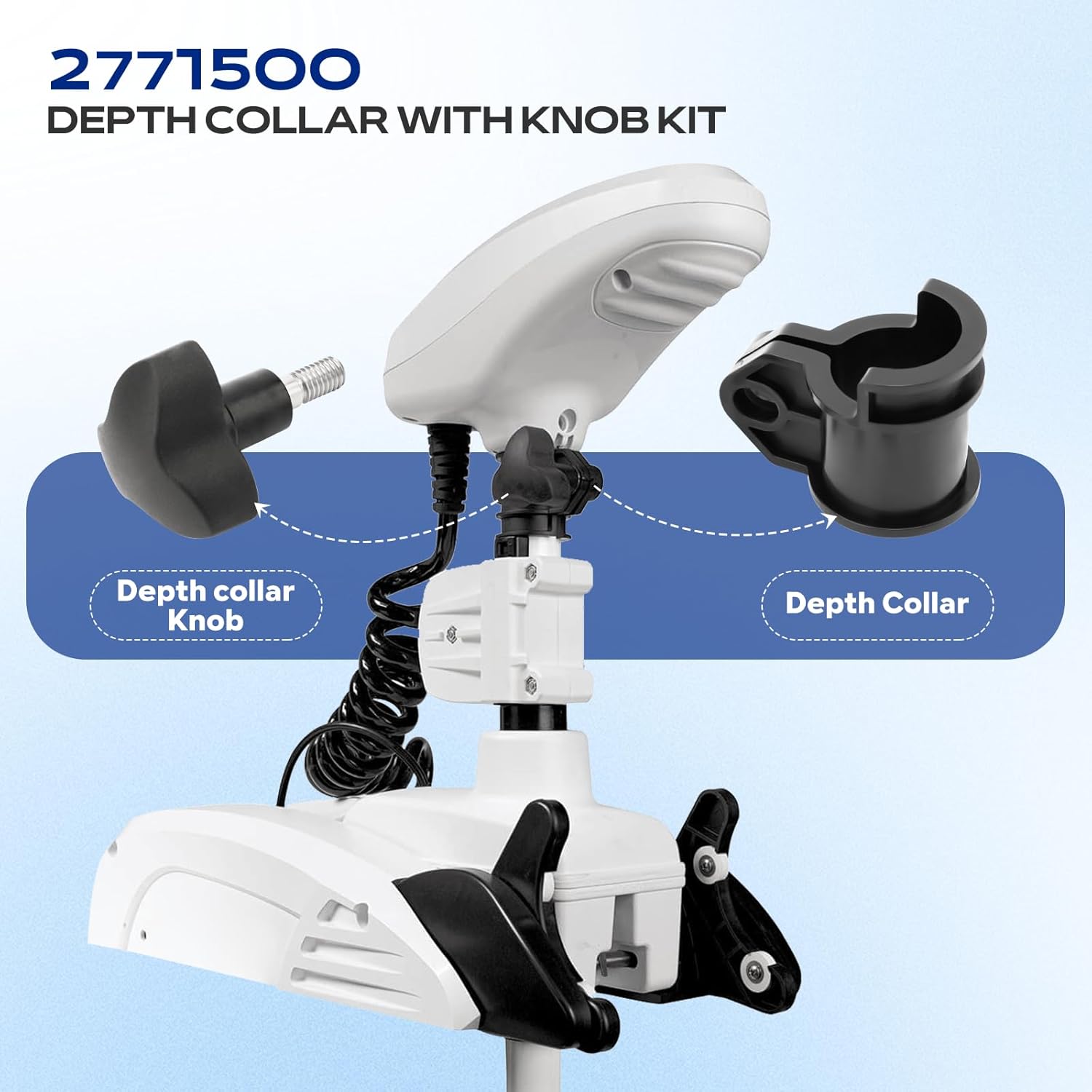 2771500 Depth Collar with Knob Kit Compatible with Minn Kota Trolling Motor, Fits Minn Kota Terrova, Riptide Saltwater Terrova, RT/ST Models (2007-2016) ; Riptide and Terrova BT Models (2017-Present)