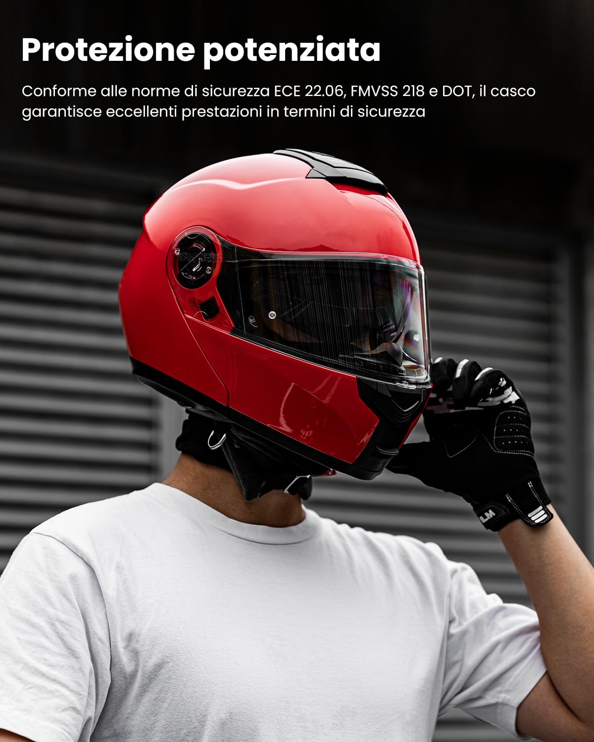 ILM Casco Moto Modulare Doppia Visiera Omologato ECE22.06 Modello 159
