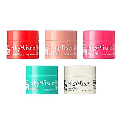 Red by Kiss Edge Fixer - Gel para el cabello con infusión de biotina B7 de 24 horas, sin descamación, 1.01 onzas líquidas (tamaño mini (5 unidades,