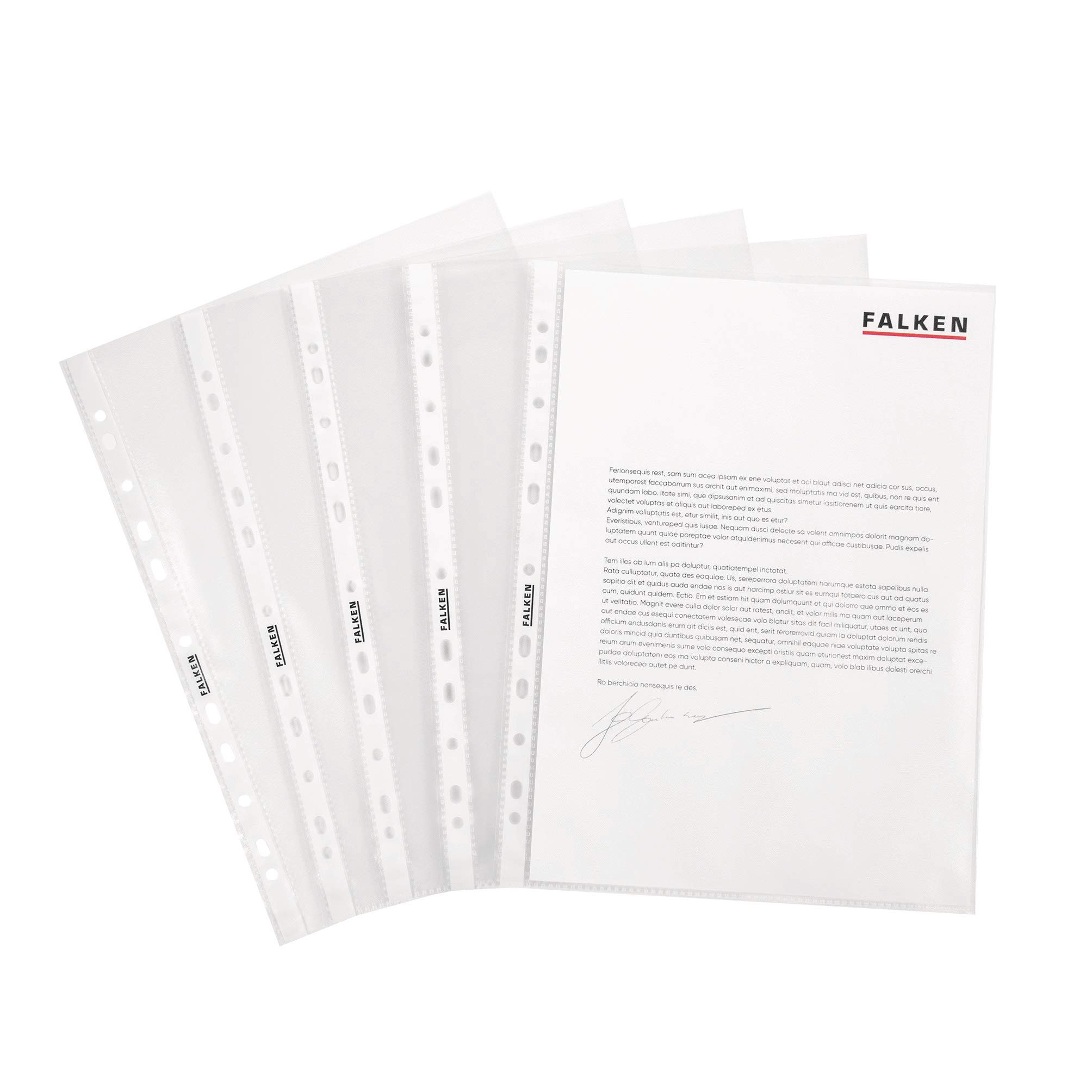 Original Falken 1000er Pack Standard PP-Kunststoff Prospekthüllen. Für DIN A4 transparent glasklar oben offen Klarsichtfolie Plastikhülle Klarsichthülle ideal für Ordner Ringbücher und Hefter