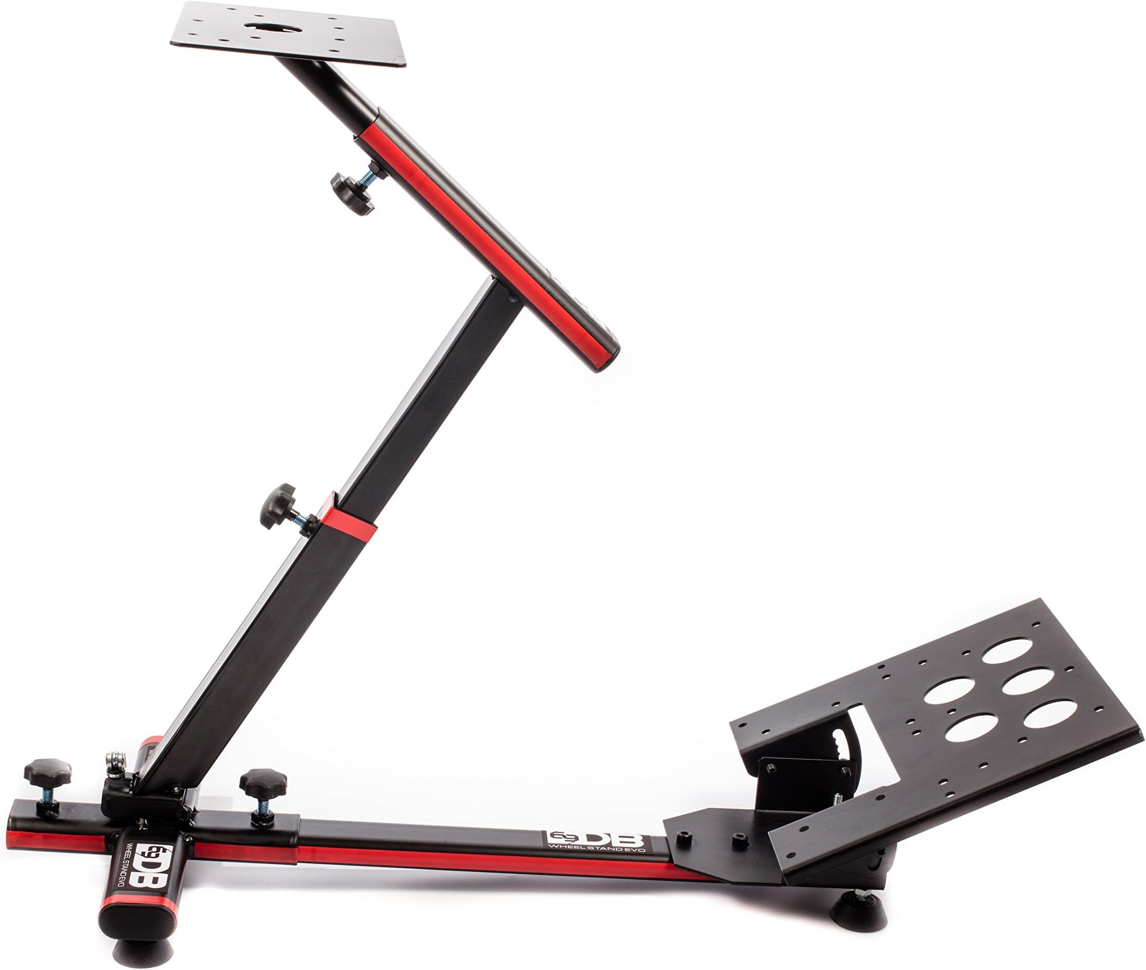 69DB, Evo Universal Bracket Stand Wheel – Wheel and Gear Box for Racing Simulator E-Sport/E-Race Consoles and PC/Mac – Black and Red