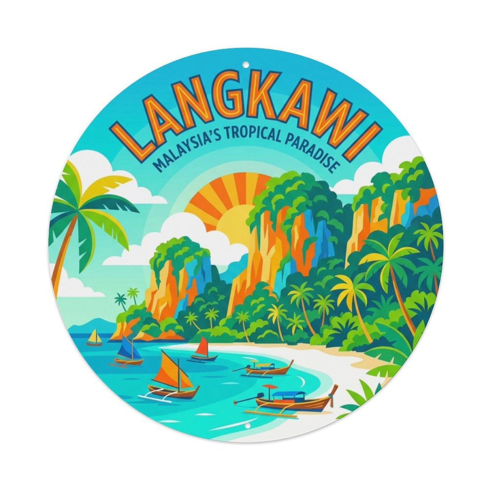Malaysia Vintage Travel Langkawi Metal Tin Sign
