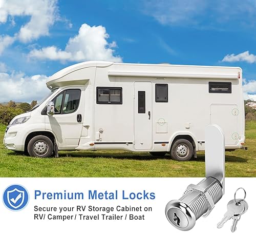 Miniatura 5 de Cerraduras de gabinete con llaves, cerraduras de leva de 1-12 pulgadas de largo con llaves iguales, juego de cerraduras de leva para gabinetes de