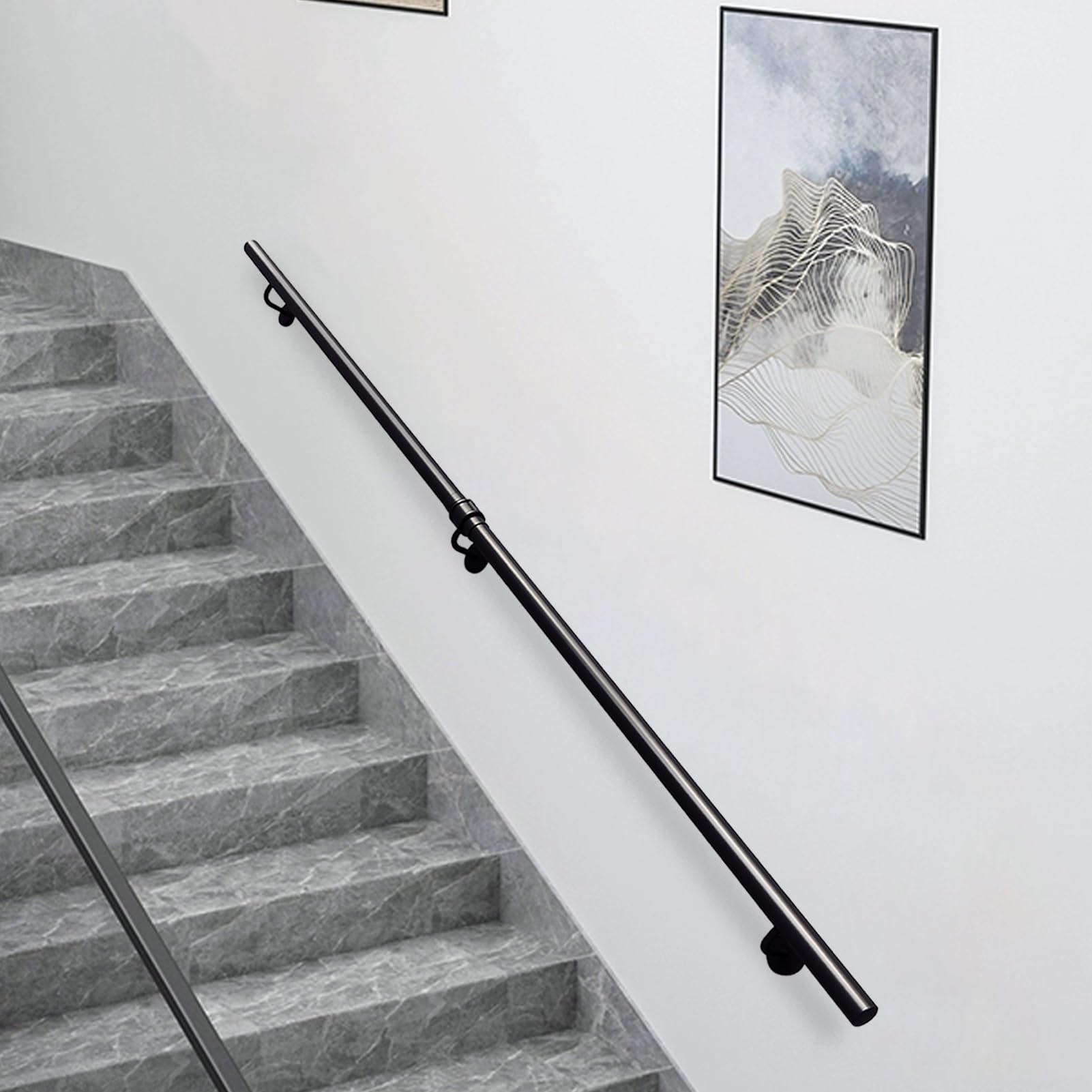 GLDYTVF Stair Handrails Banister For Home Villa Loft Corridor Balcony Parapet and Stairs, Wall Mount Balustrades Grab Bar Railing Support Kit, 1m 1.5m 2m 2.5m 3m(16.4ft/500cm)