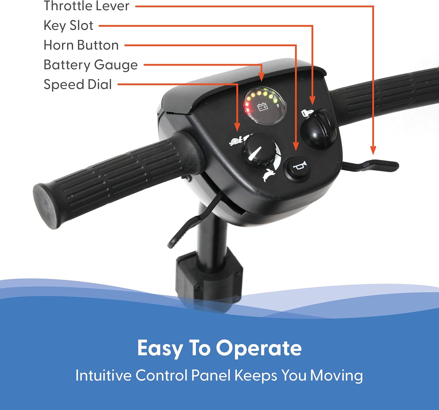 Journey Health  Lifestyle Adventure Mobility Scooters for Adults - Electric 4-Wheel Powered Wheelchair Device with Easy Tool Free Assembly/Disassembly - Sturdy Travel Scooter for Seniors (Blue)