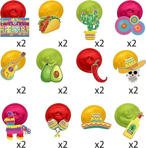 Miniatura 4 de 30 piezas de decoración de remolinos colgantes para fiesta mexicana, cartulina mexicana, fiesta del Cinco de Mayo, Taco, Twosday, cumpleaños, papel