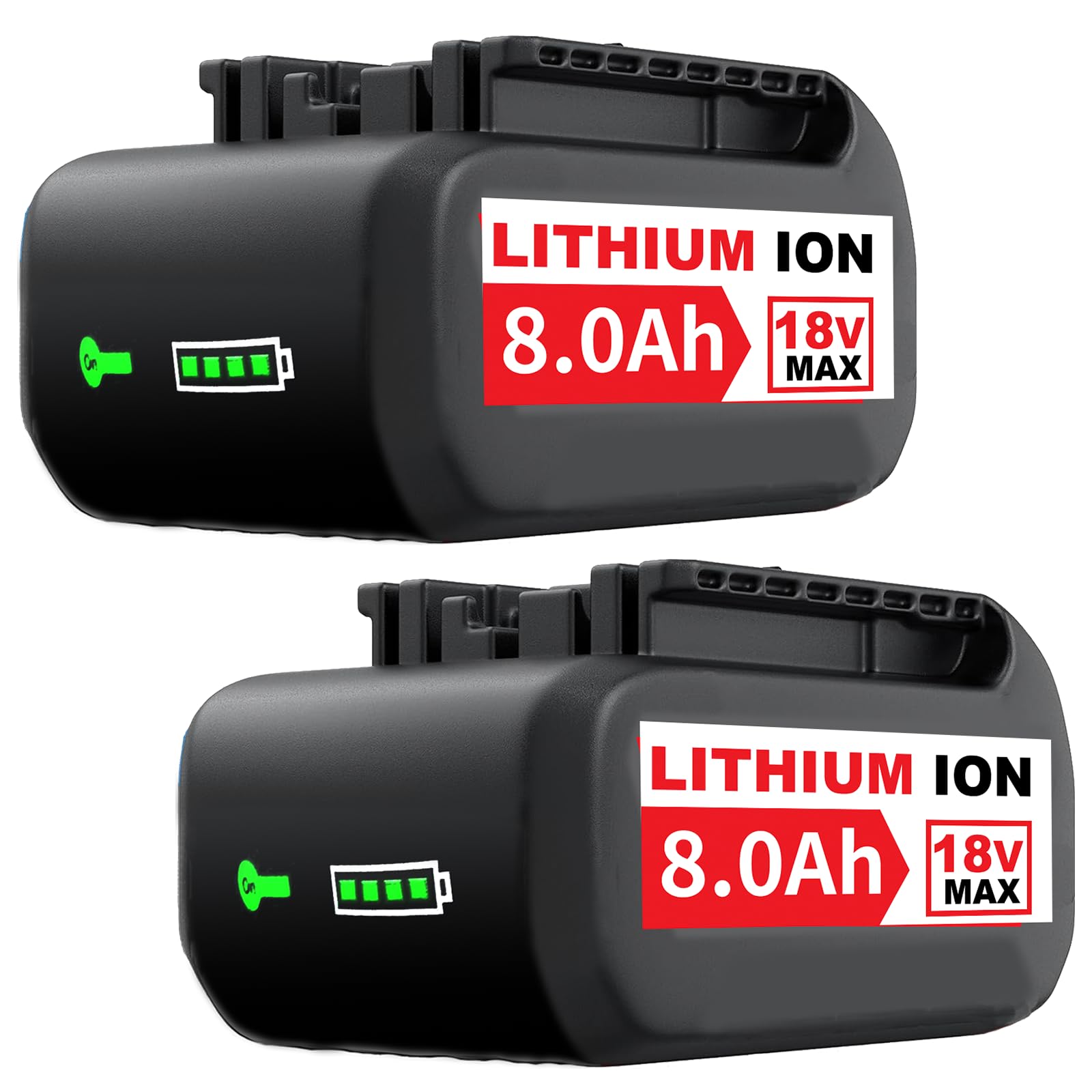 8.0Ah/8000mAh Ersatzakku für Bosch Akku 18V Kompatibel mit Bosch 18V Akku BAT609 BAT622 BAT609G BAT618G BAT619 BAT618 (2pack)