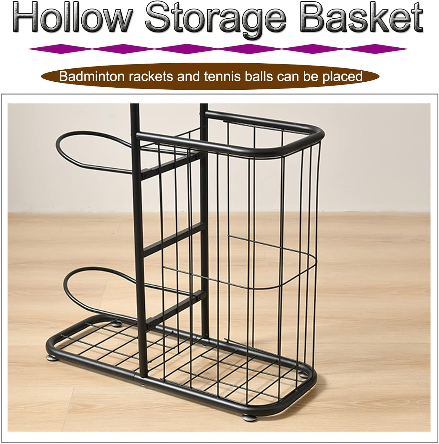 Gold Vertical Ball Storage Rack, Rolling Basketball Training Stand, Durable Curved Metal Frame, Easy to Use Basketball Holder, Size: 86x24x58cm, Perfect for Coaches