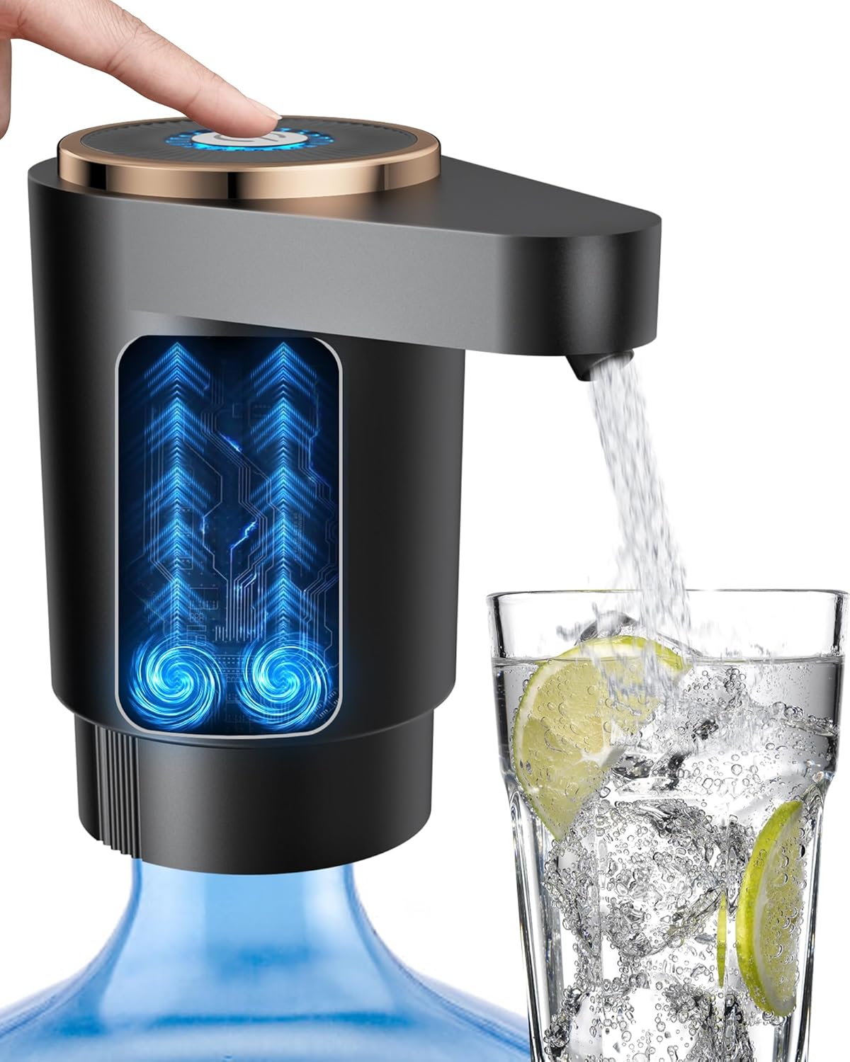 Water Bottle Pump, Portable Electric Water Dispenser Pump for 5 Gallon Bottles - USB Charging, Automatic Switch, Rechargeable Battery for Home Kitchen Room Camping