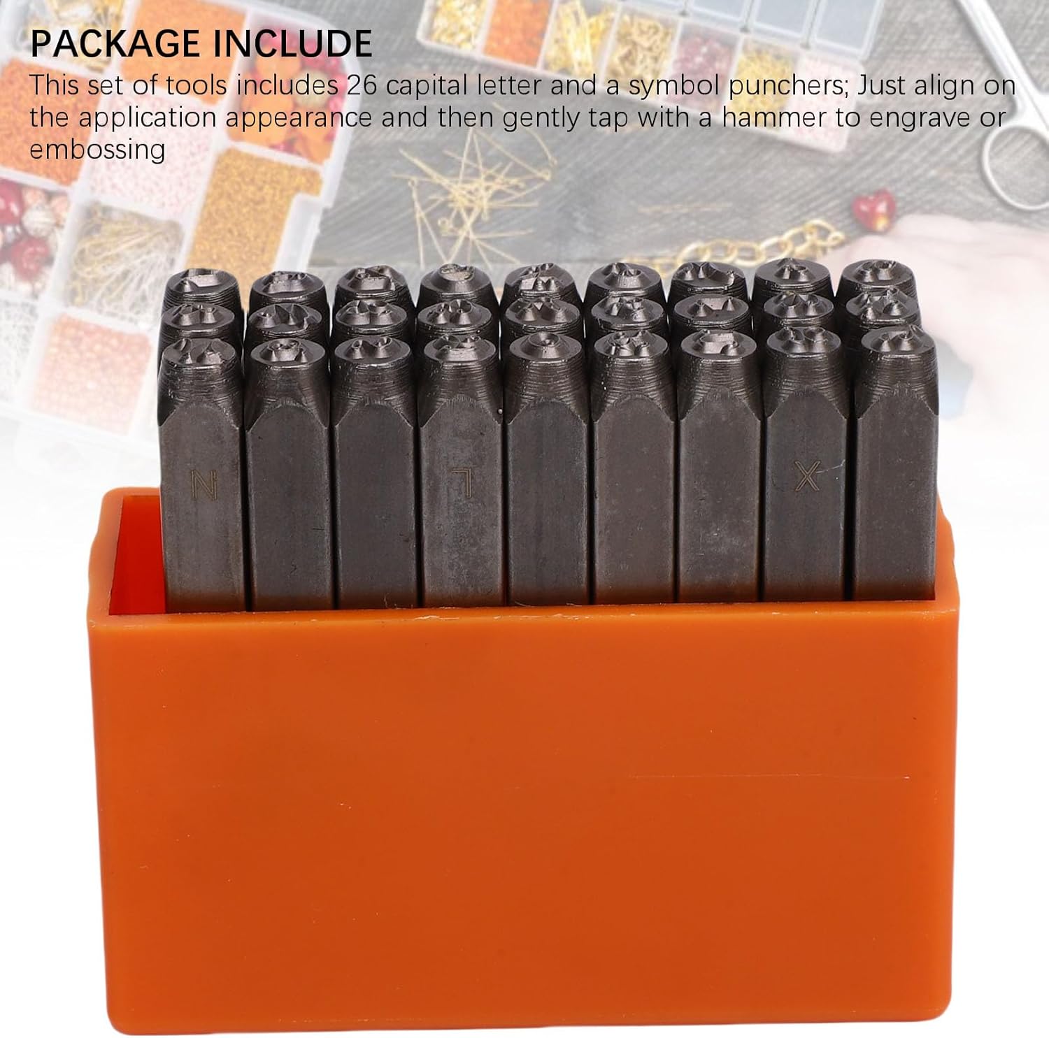 Cursive Font Stamp Carbon Steel Letters Punch Set Artistic Capital A Z Leather Craft Jewelry Metal Stamping Tools