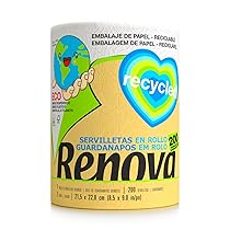 RENOVA rotoli da cucina rotolo da cucina Renovagreen Bianco Bio 1 = 10 – 1 gigarollo da cucina (Packaging may vary)