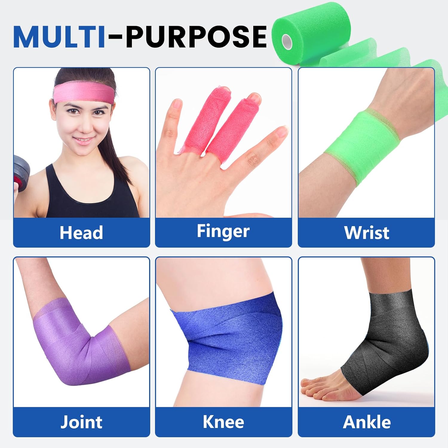 27 Pack Pre Wrap Tape, 9 Colors 2.76 Inch x 11 Yards Prewrap Athletic Tape for Hair Soccer, Pre Wrap Foam Tape, Soccer Pre Wrap Tape, Prewrap Headbands for Hair
