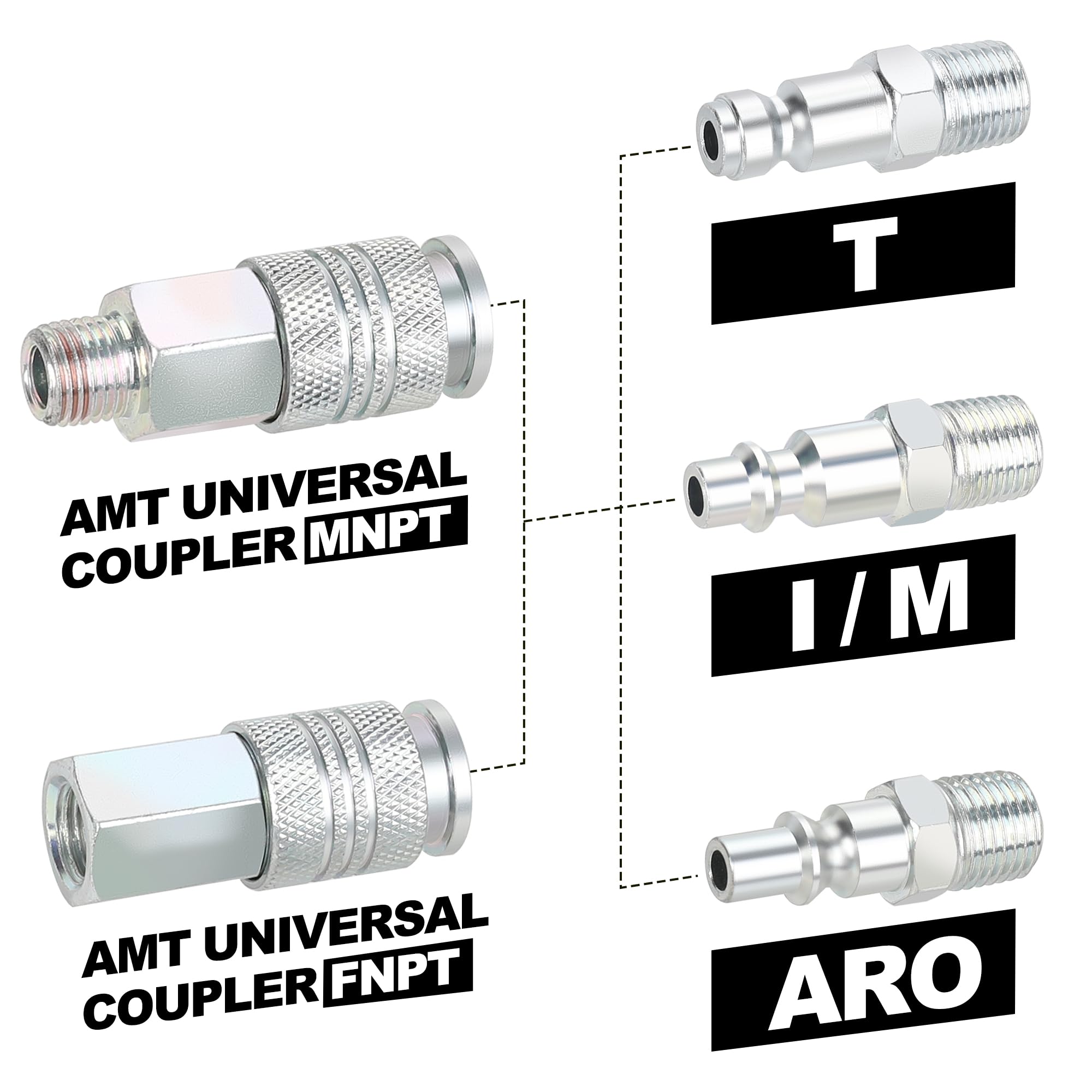 Kit de accesorios de aire universales, material de acero