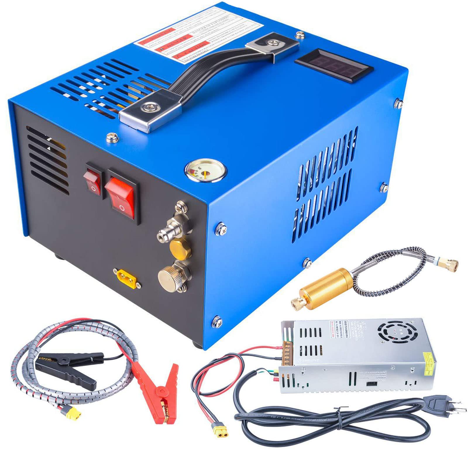 Compressore d'Aria PCP 4500Psi, Pompa per Fucile ad Aria compressa PCP 30Mpa, Alimentato da Auto 12V DC o 110V/220V AC, per Fucili ad Aria compressa PCP e Fucili ad Aria compressa