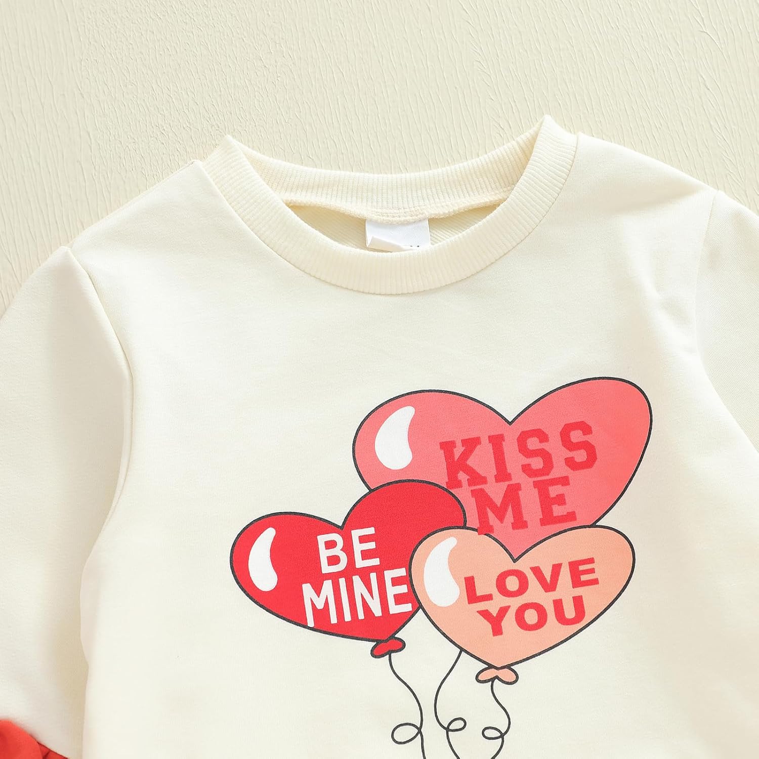 Toddler Girl Valentines Outfit Ruffled Long Sleeve Sweatshirt Elastic Pant Valentines Day Baby Girl Clothes Set - Image 4