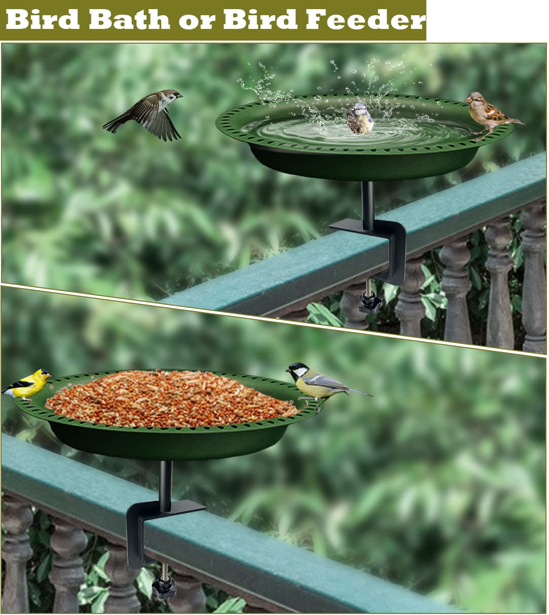 COSTWAY Angeoire à Oiseaux Sur Pied Bain D'Oiseaux Avec Plateau De