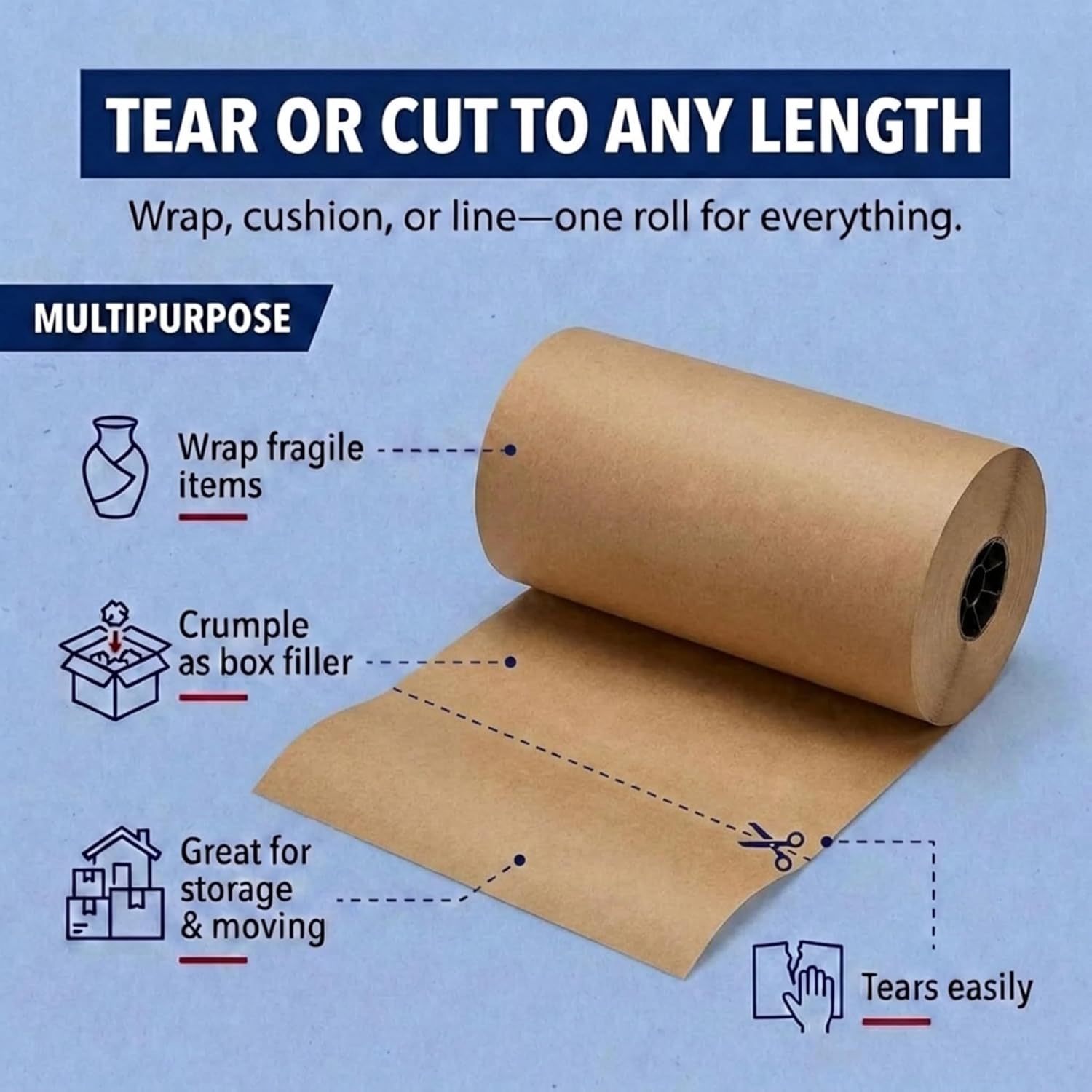 BOX USA Kraft Paper Roll 36 x 10800" (900'), 40# Recycled for Packing image 5