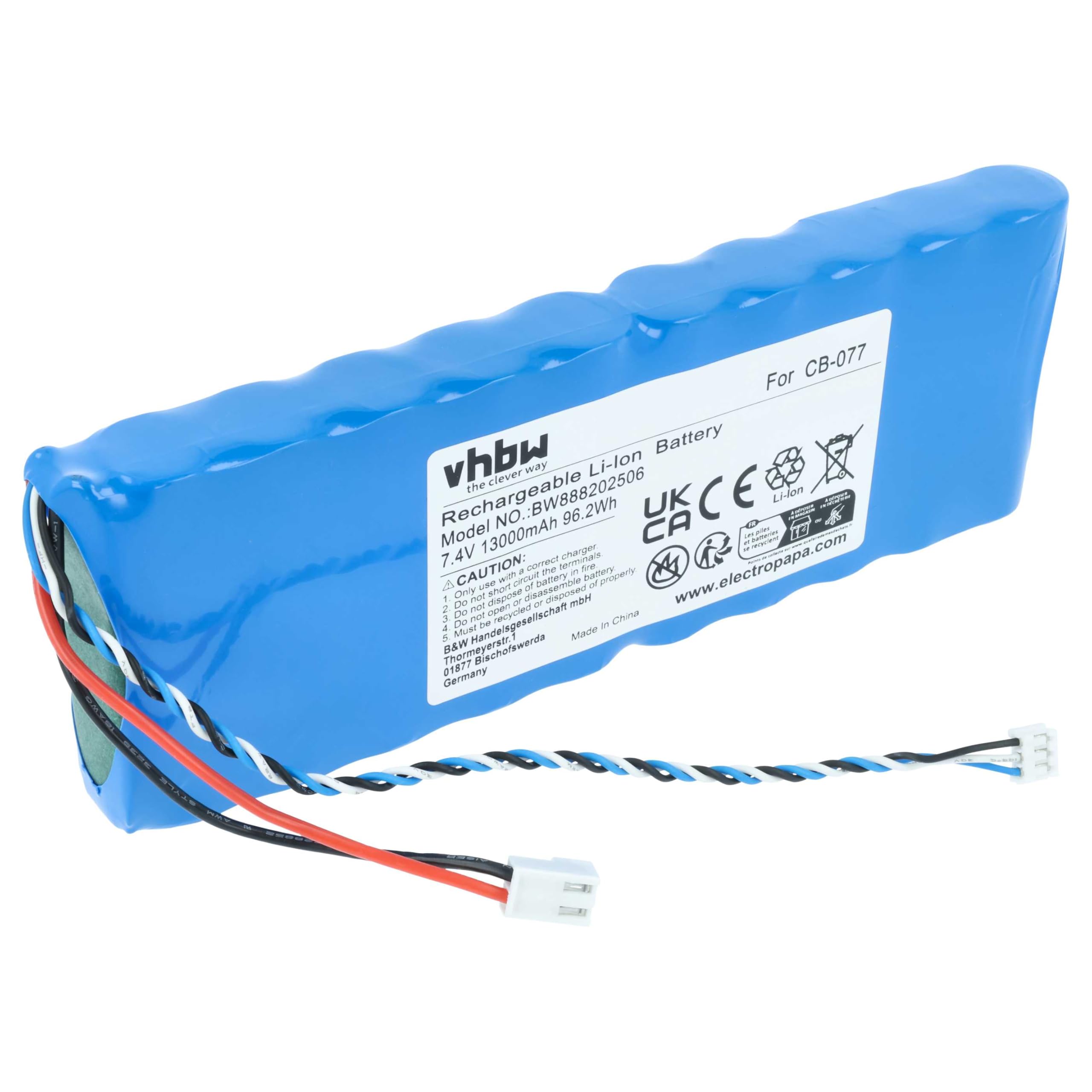 vhbw batteria sostituisce Promax CB-077 per dispositivo di misurazione (13000mAh, 7,4V, Li-Ion)