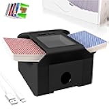 Automatic Card Shuffler 1-2 Decks with Auto & Manual Mode, Rechargeable Built-in 2000mAh Battery, Electric Playing Cards Shuffling Machine for Game Card Size Up to 2.5 x 3.6”(Black)
