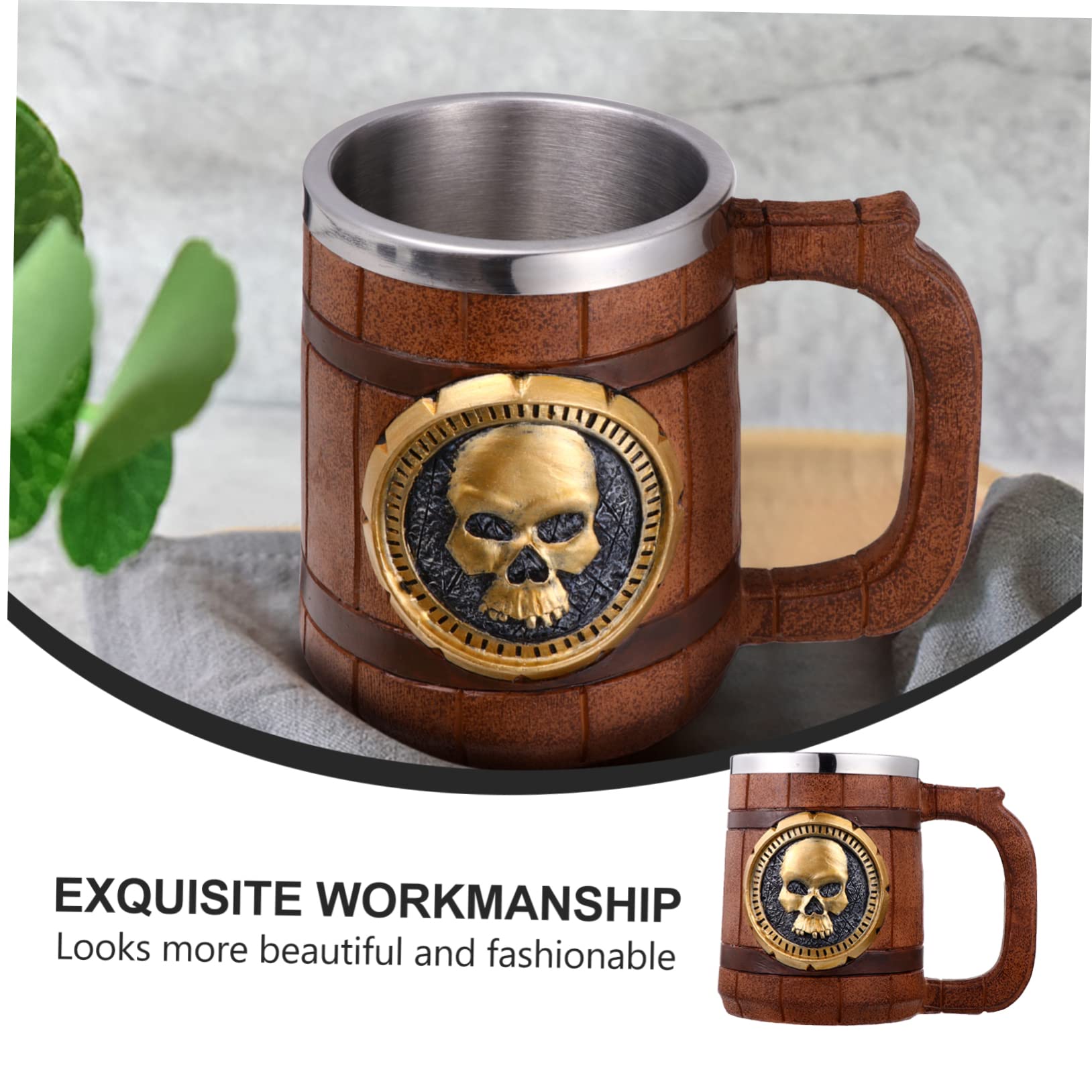 Cabilock copa de calavera las tazas de café de la oficina vasos retros taza de te tazas vintage taza de esqueleto taza para agua familiar jarro de cerveza acero inoxidable 304