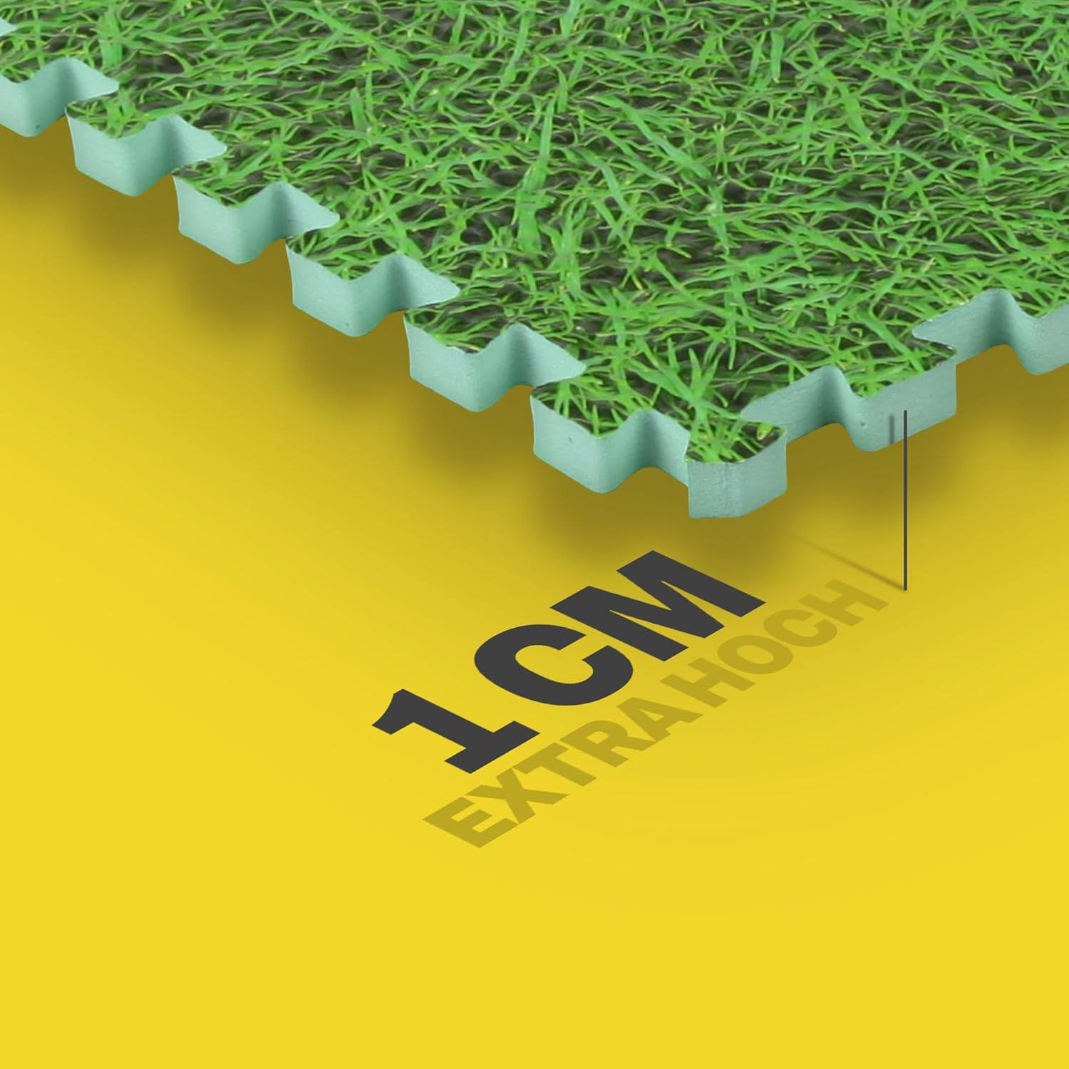 Floor Protection Mat Puzzle with Grass Print - EVA Floor Mat 40 x 40 x 1 cm - Soundproofing & Expandable