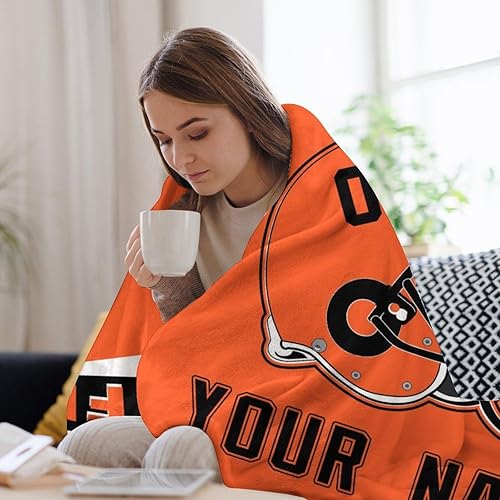 Miniatura 6 de Cincinnati - Manta personalizada con número de nombre, regalos para fanáticos del fútbol para hombres, mujeres y niños