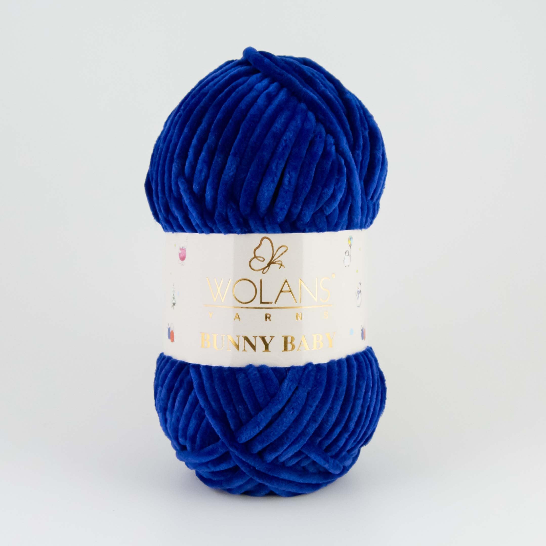 Wolans Bunny Baby Chenile Style Yarn Wool 72 Colours Available 100g Balls (Bright Blue Col 68)