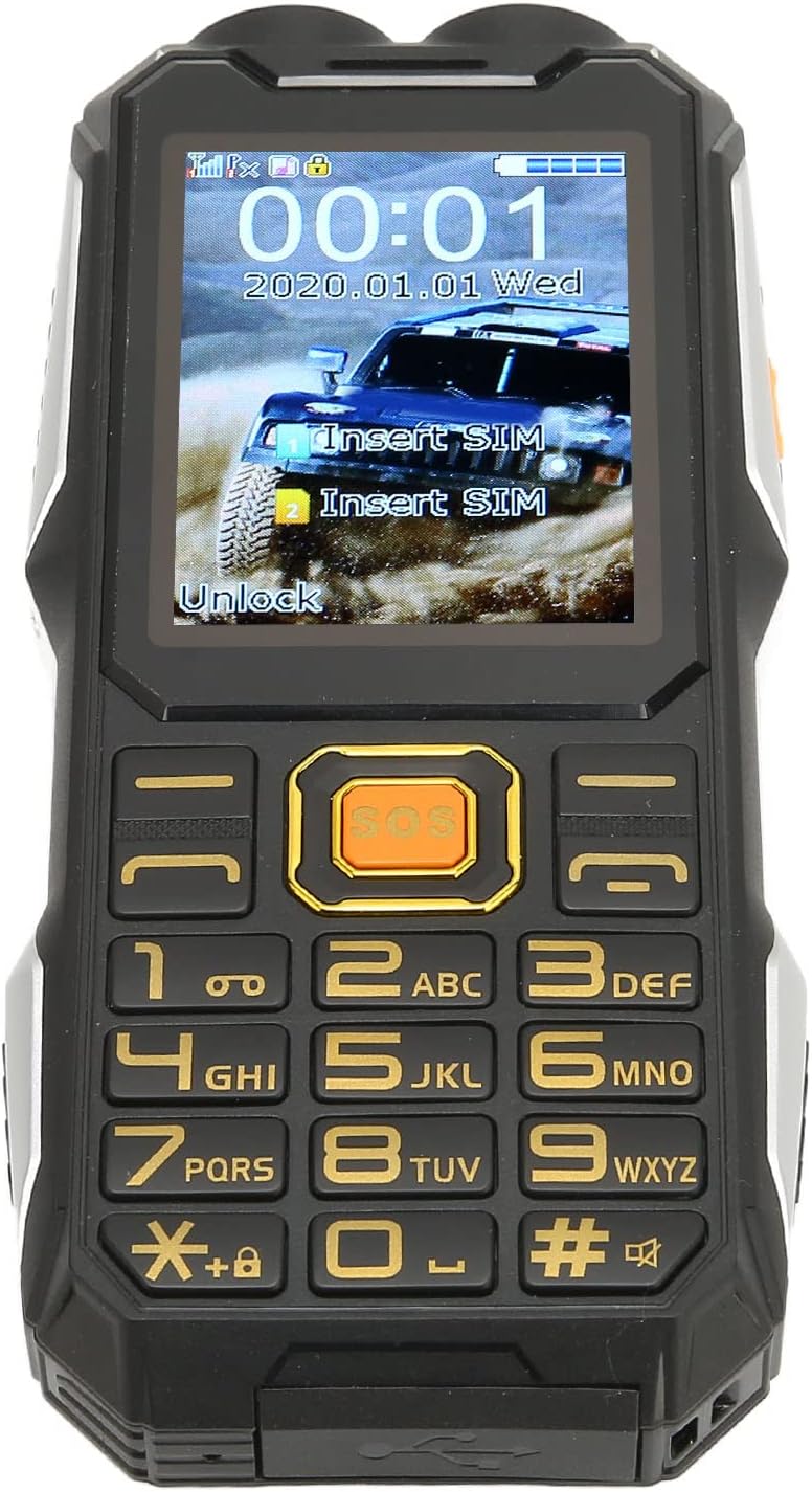 Sxhlseller Rugged Phone for Seniors, 2G GSM Dual SIM, 16800mAh Battery, 2.4inch Large s Senior Cell Phone, LED Flashlight, Speaker, Outdoor Use Backup Phone