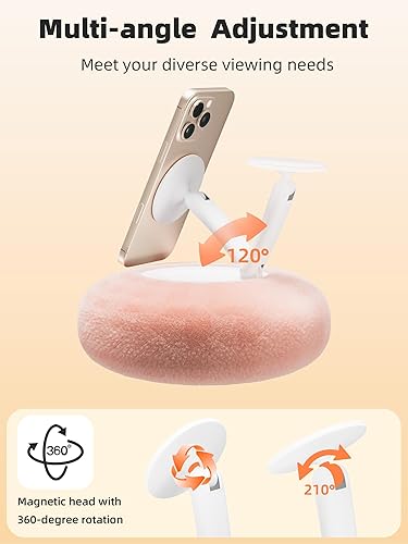 Miniatura 7 de Soporte magnético para Kindle con girador de páginas, soporte de almohada acogedor para Kindle para leer, soporte de teléfono ajustable de 360 para