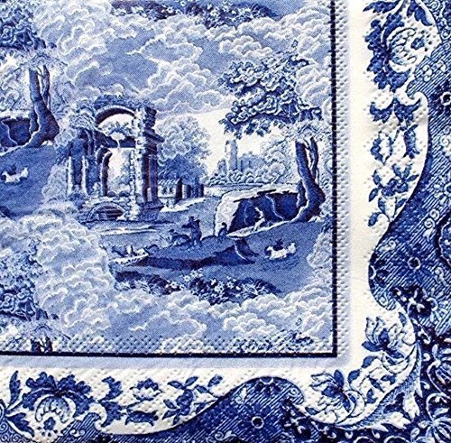 Spode Blue Italian Beverage Napkins 20 count 3-Ply Paper