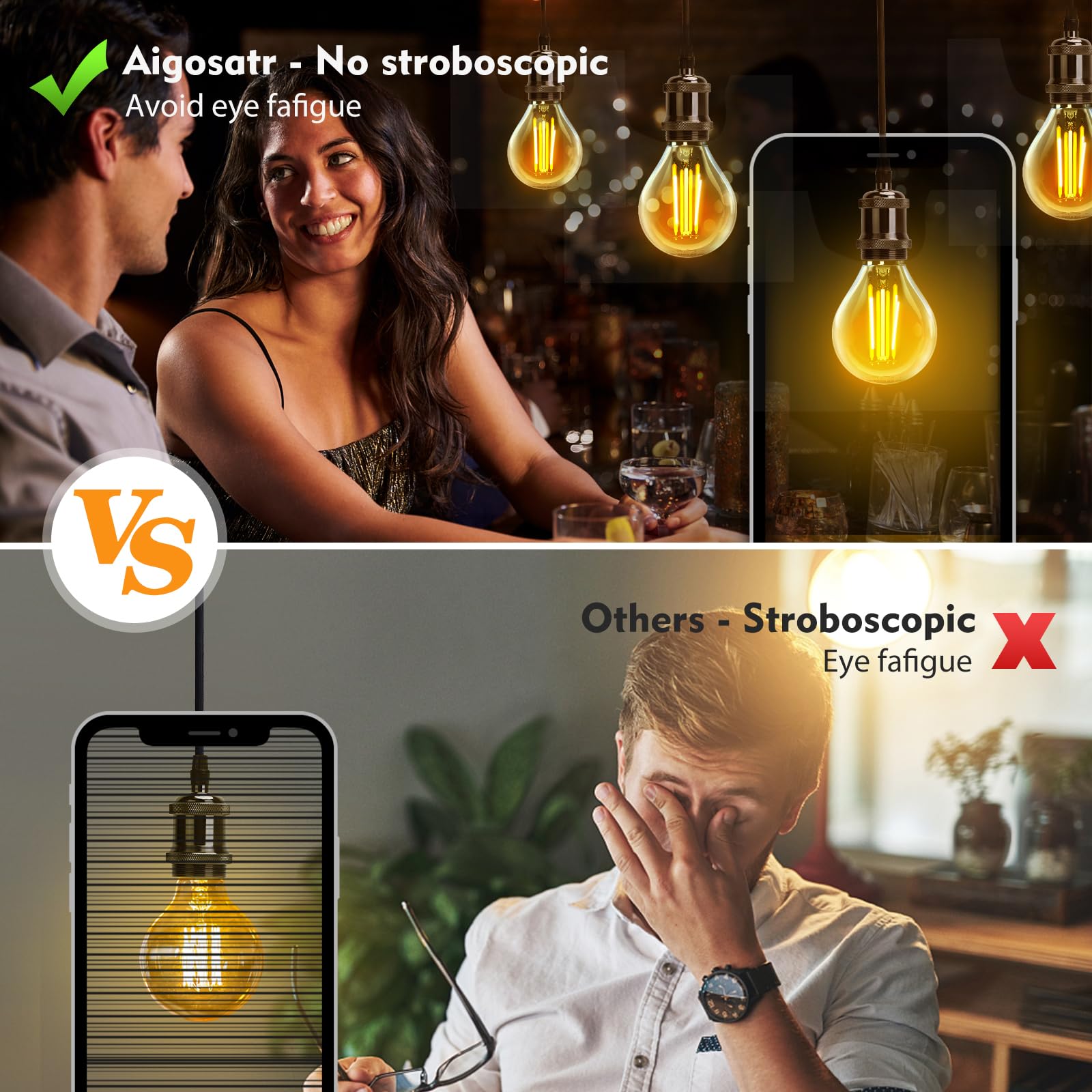 Aigostar E14 LED Lampe Filament 4W (ersetzt 40W),Warmweiß 2700K,470lm ultrahell,Klar Glas Mini Globe Glühbirne,Nicht dimmbar,5 Stück (Packung mit 2)
