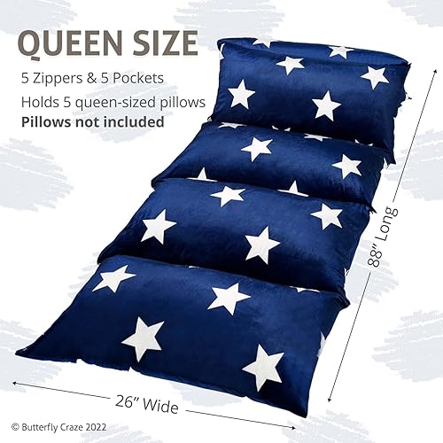 Miniatura 3 de Butterfly Craze - Funda de almohada para el suelo, funda de colchoneta, acogedora solución de asiento, cojín reclinable, perfecto para leer, ver tv,