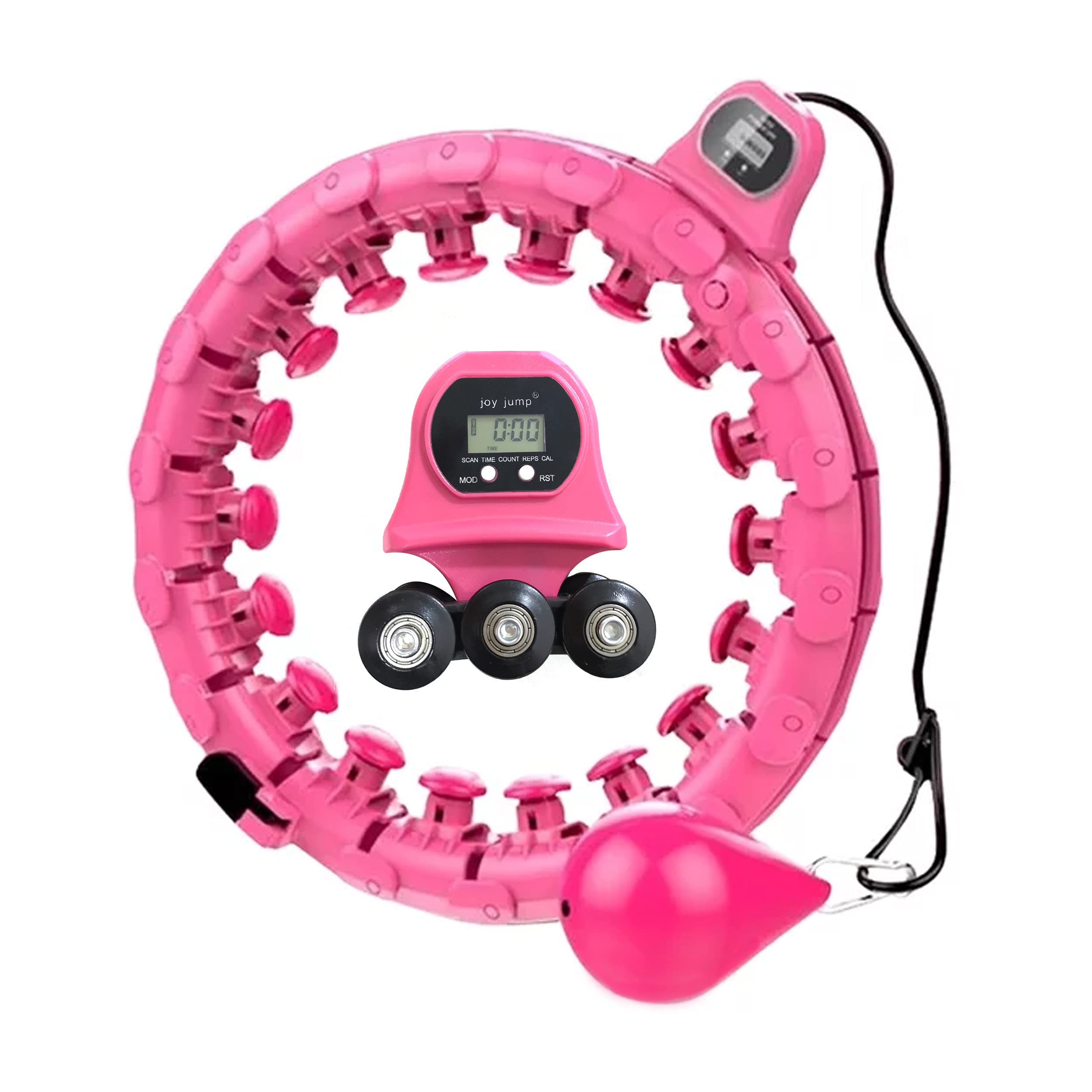 FORVEES Weight Loss Hula Hoop Plus Size 52" - Weighted Hula Hoops for Women and Men with Counter - Workout hula Hoop with 27 Detachable Knots - Infinity Hoops - 2 in 1 Waist Massage Exercise Equipment