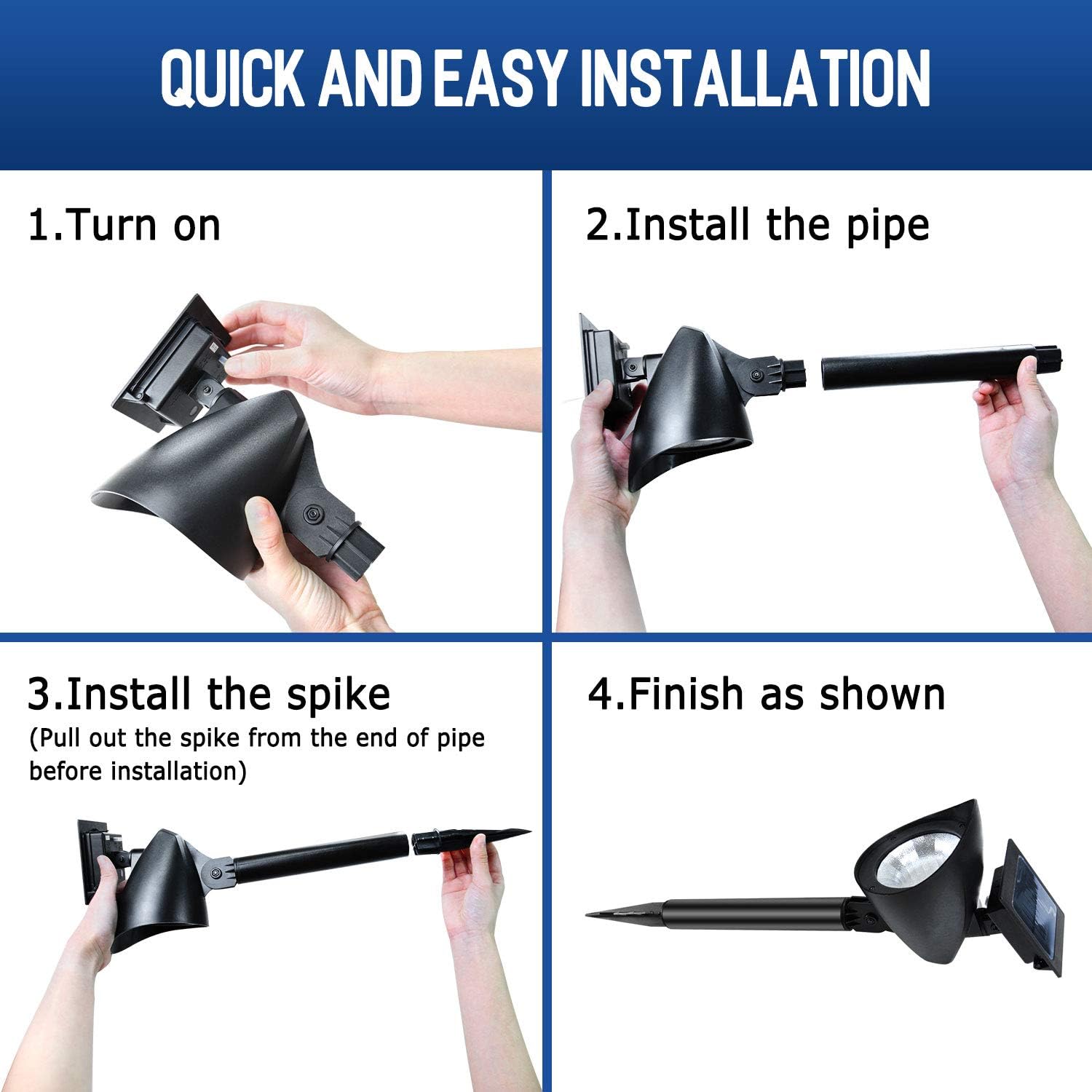 Crаzу Clеаrаnсе Simple Deluxe LED Solar Spotlights Outdoor Bright Adjustable In-Ground Light Landscape Lights Security Lighting Dark Sensing Auto On/Off for Patio Deck Yard Garden Driveway Pool Area , 4 Pack , Black